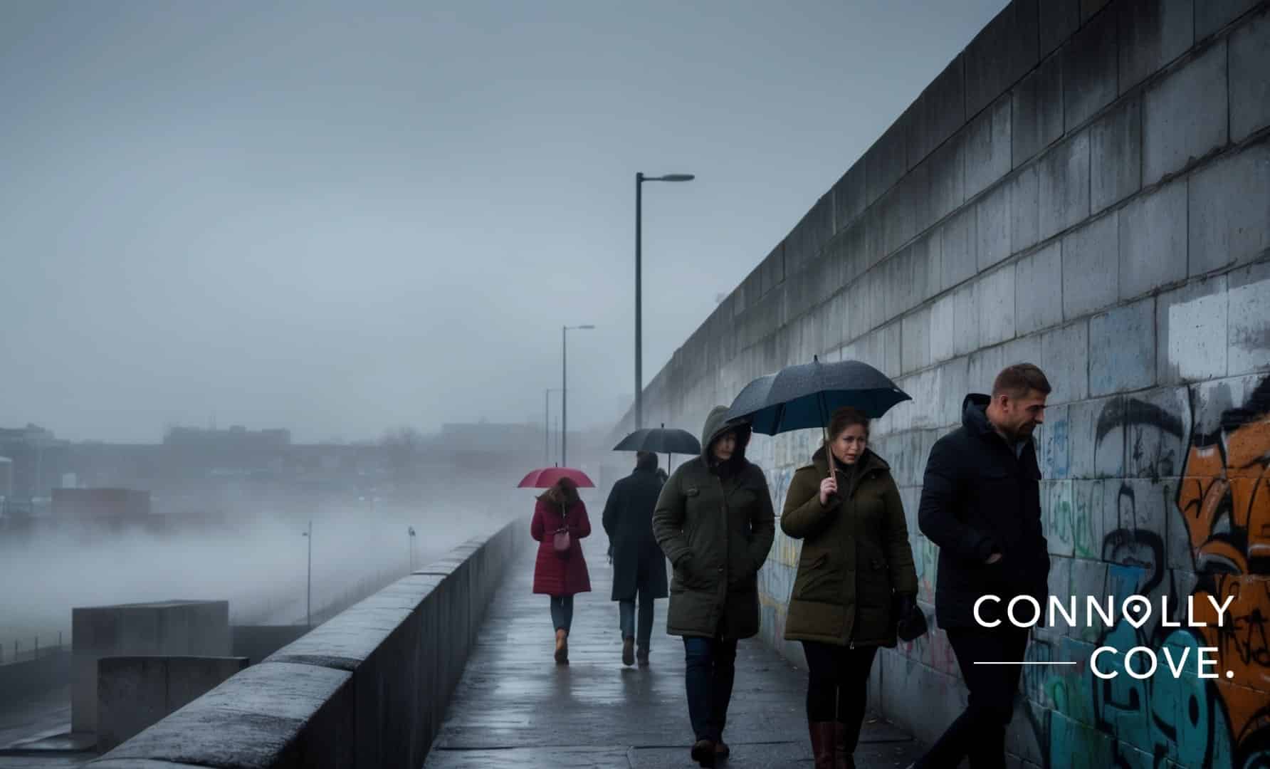 "Striking graffiti on Belfast's Peace Walls, capturing the city's quest for peace and reconciliation, featured in a visitor's guide to historical and hidden stories."