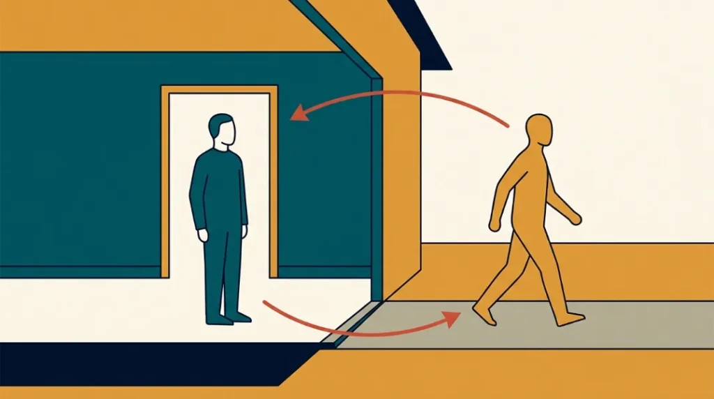 Diagram showing which Irish farewell the person leaving says and which the person staying behind says